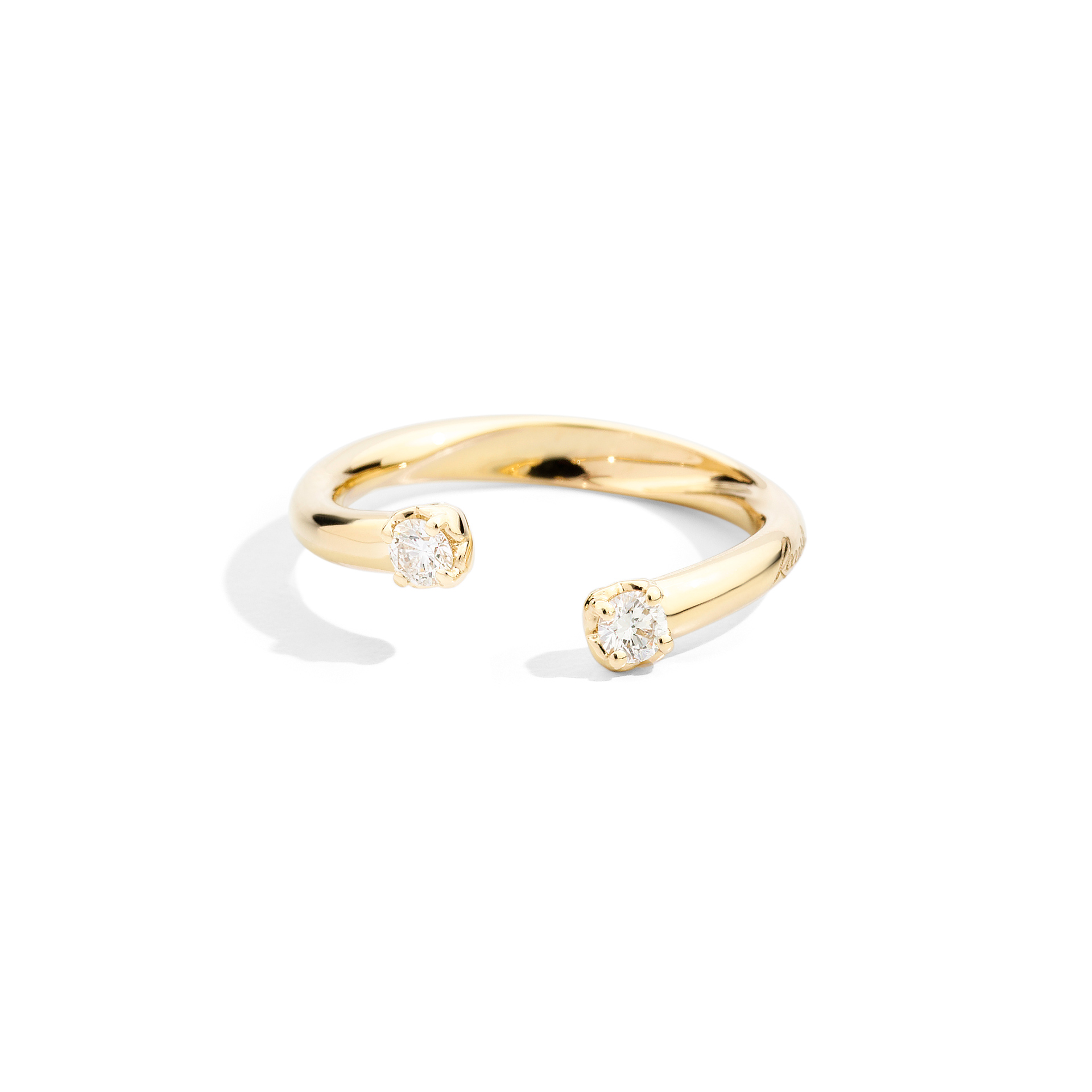 Anello veretta asimmetrica con 2 diamanti