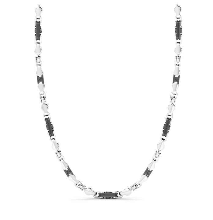 Collana solo maglia in argento e ceramica