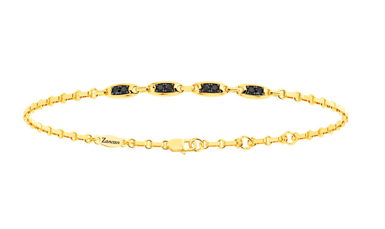 Bracciale in oro giallo con diamanti neri