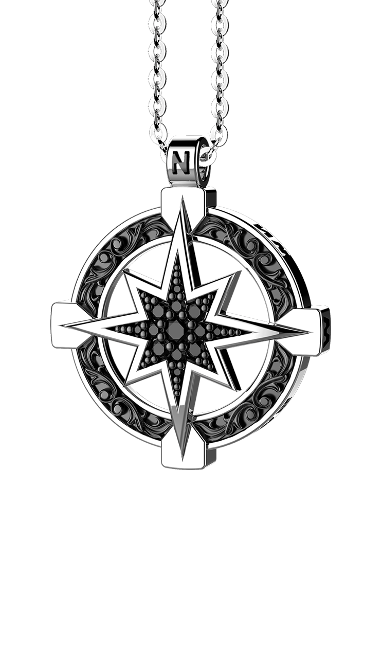 Collana con pendente a rosa dei venti