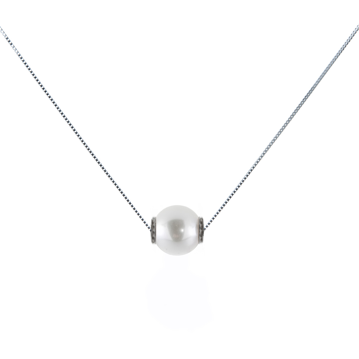 Collana con perla passante 7,5-8